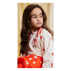 Mini Rodini - Organic Cotton Velvet Heart-Patterned Zip-Up Vest | White