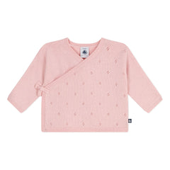 Petit Bateau - Pointelle Wool Cardigan | Pink
