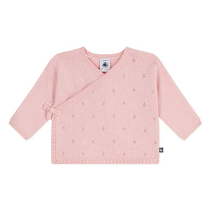 Petit Bateau - Pointelle Wool Cardigan | Pink