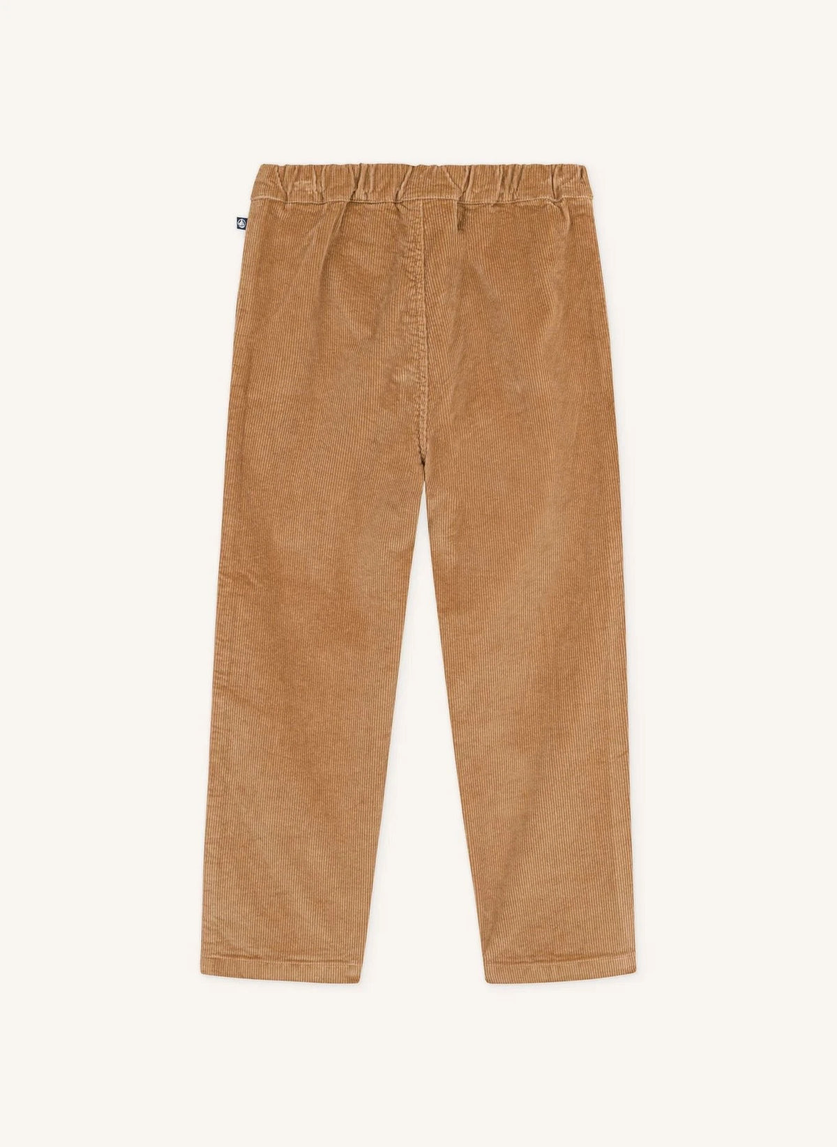 Petit Bateau - Kadife organik pamuk düz paça pantolon | Camel