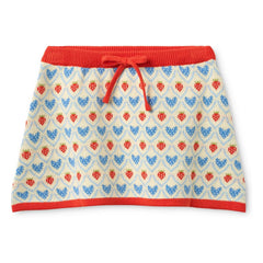 Flöss - Léa Heart Knit Skirt | Red