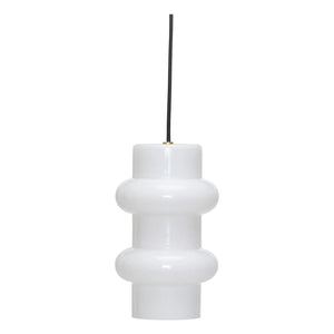 Hübsch - Double Bulb Glass Pendant Lights | White