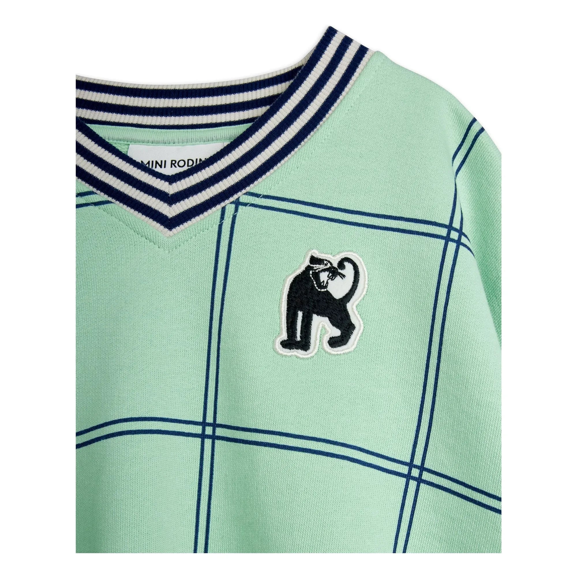 Mini Rodini - Coron Organic Checkered Sweatshirt | Green