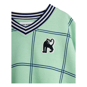 Mini Rodini - Coron Organic Checkered Sweatshirt | Green