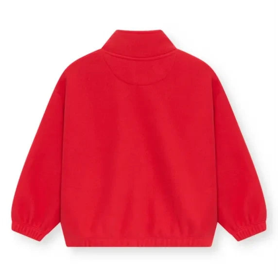 the new society - Cloudy Zip-Up Sweatshirt | Red
