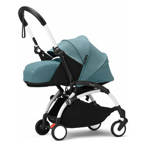 Stokke® - YOYO³ Full Baby Stroller 0+ and 6+ | White Frame | Aqua