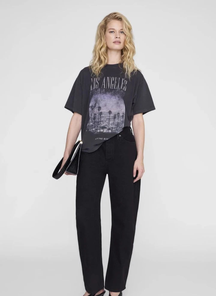 Anine Bing - Cade Los Angeles Cotton T-Shirt | Black