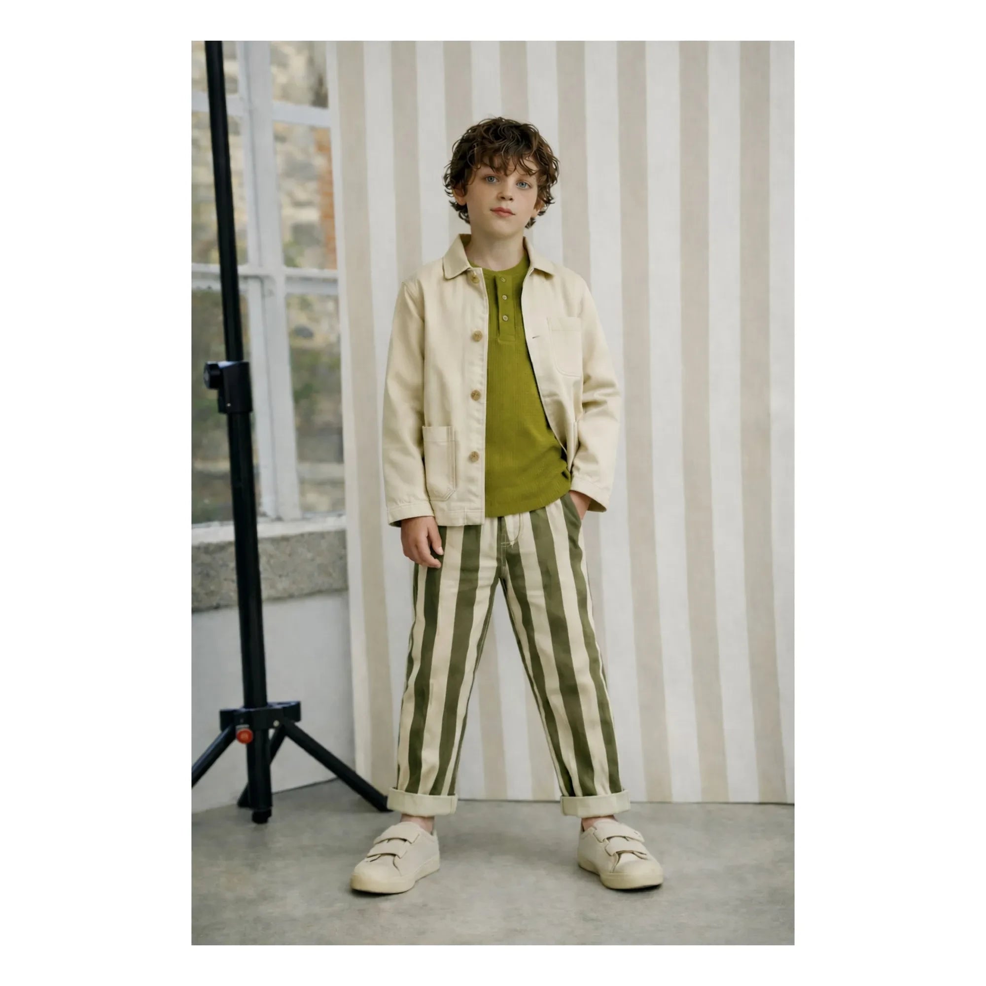 Lililotte - Paul Maxi Trousers Twill Striped Organic Cotton | Off-White