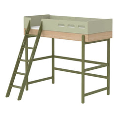 Flexa - Inclined Ladder Popsicle Mezzanine Bed 90x200cm | Green