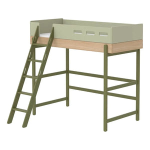 Flexa - Inclined Ladder Popsicle Mezzanine Bed 90x200cm | Green