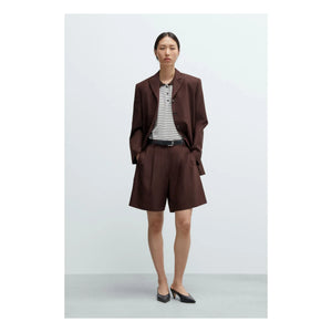 Cordera - Bermuda Tailored Wool Shorts | Burgundy