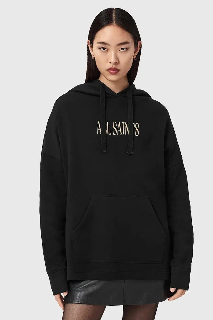 AllSaints kadın pamuklu kapüşonlu CORA sweatshirt