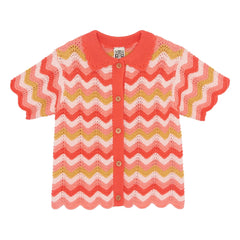 Bonton - Ninon Crochet Collar Shirt | Coral