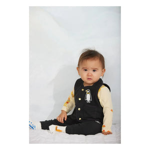 Mini Rodini - Penguin Kolsuz Yelek Geri Dönüştürülmüş Elyaflar | Siyah