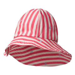 Wheat - Bora Striped UV-Protective Hat Recycled Fiber Flowers | Red