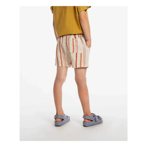 Matona - Classic Striped Linen Shorts | Off-white