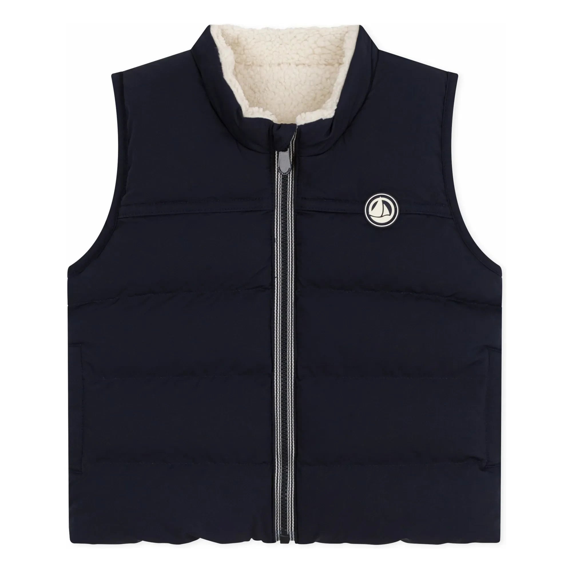 Petit Bateau - Logo Sleeveless Puffer Vest | Navy Blue