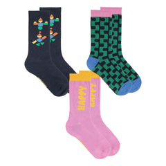 Bobo Choses - 3-Pack Happy Organic Cotton Socks Set | Pink