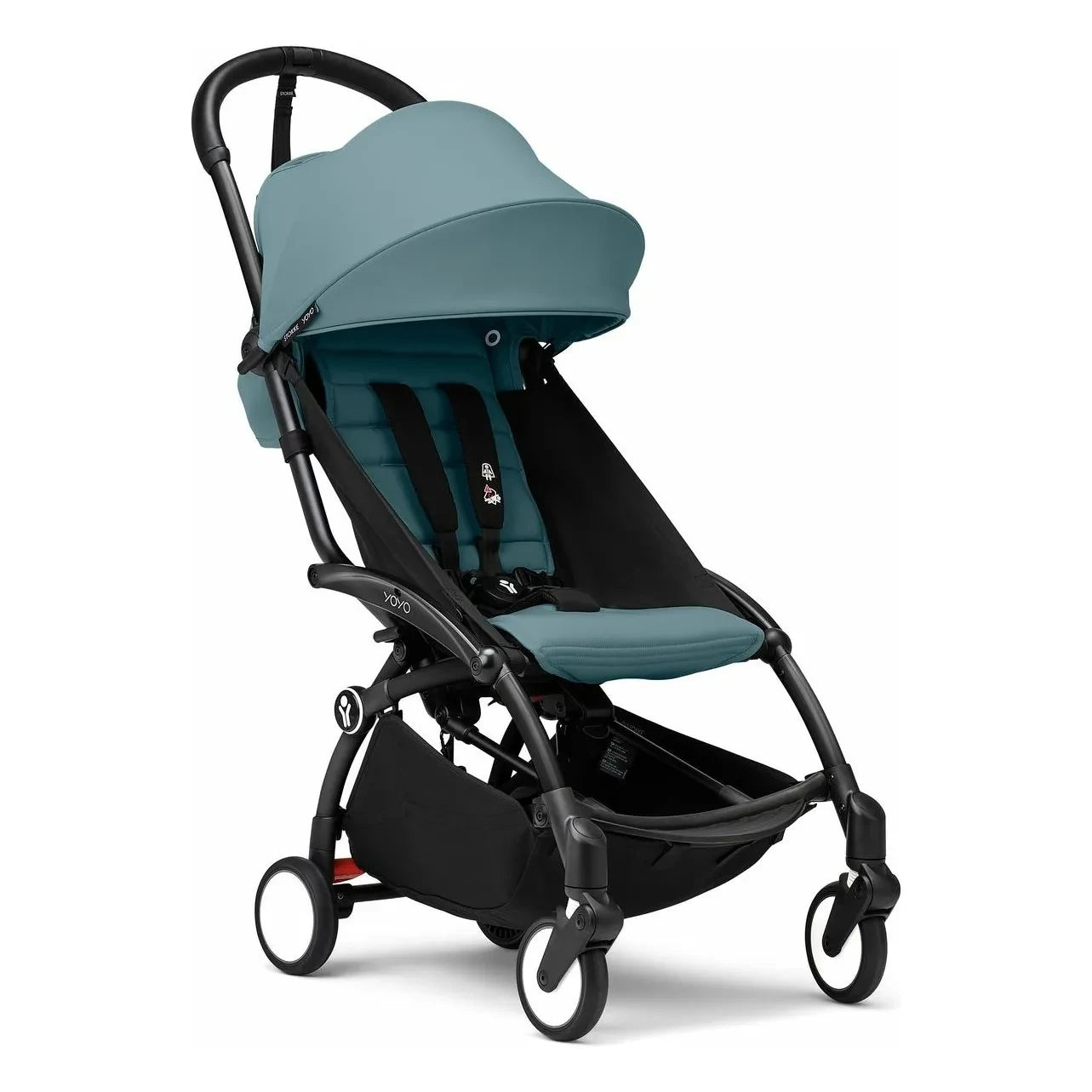 Stokke® - YOYO³ Baby Stroller 6+ Black Frame | Aqua