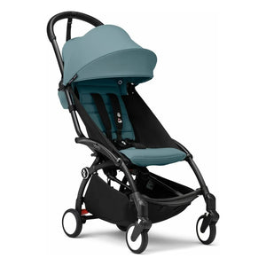 Stokke® - YOYO³ Baby Stroller 6+ Black Frame | Aqua