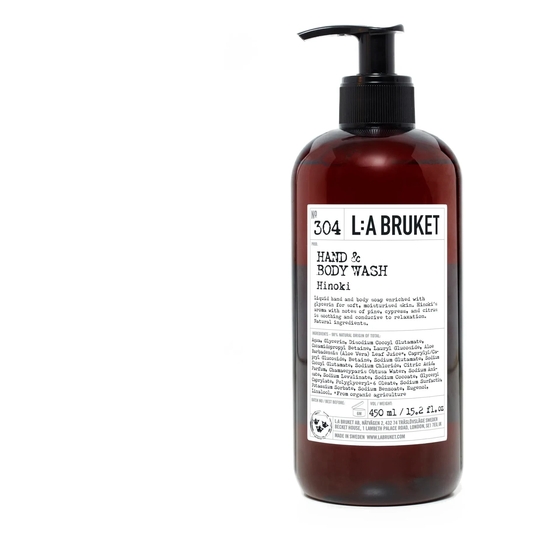L:A BRUKET - Hinoki 304 Hand and Body Cleanser - 450 ml