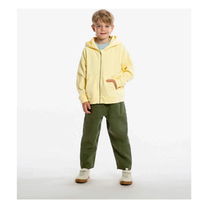 Matona - Organic cotton hooded zip-up sweatshirt | Pale yellow