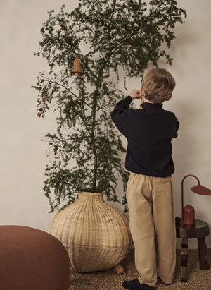 Ferm Living - Woven rattan Christmas ornaments Bells - Set of 3