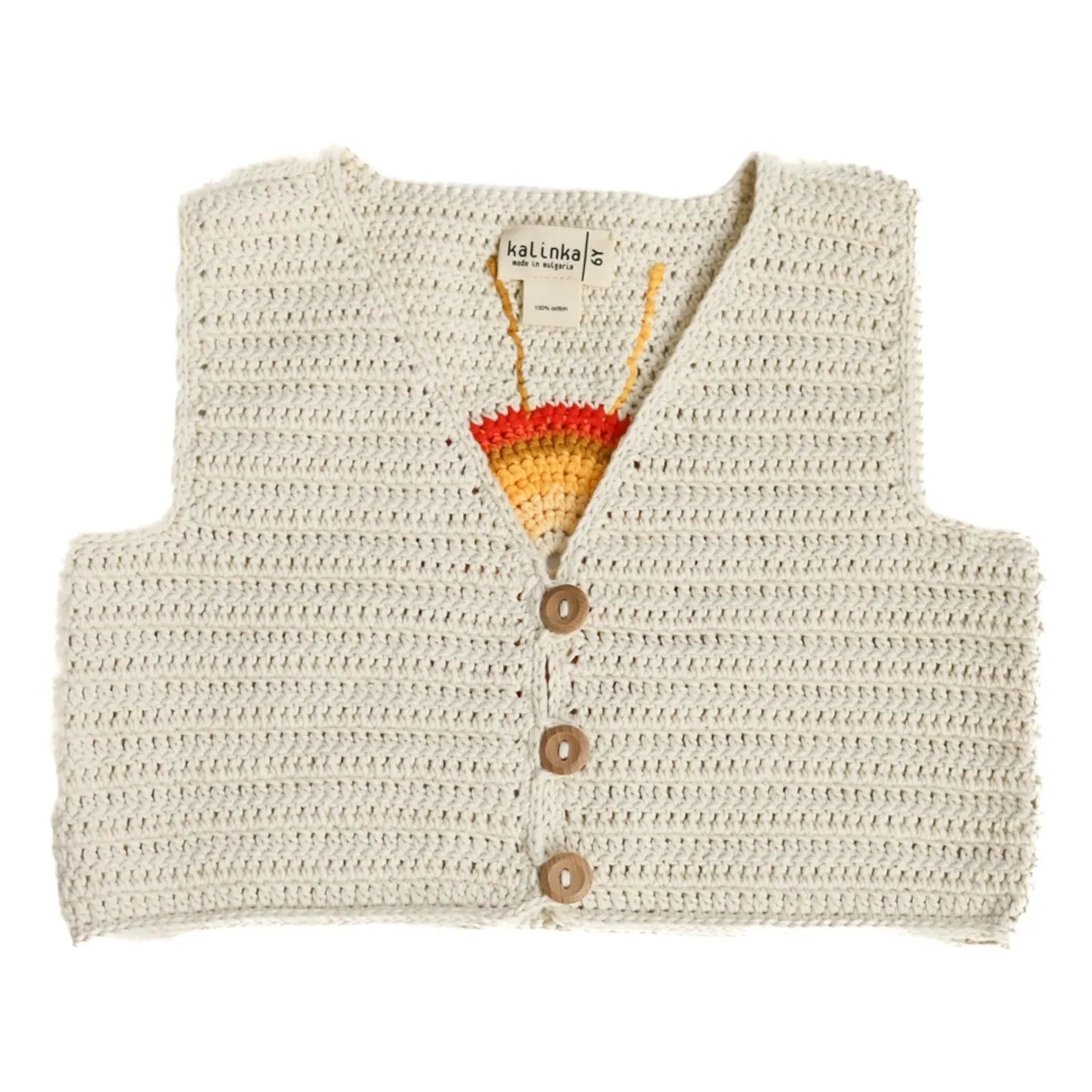 Kalinka - Sleeveless Sahara Crochet Vest | Ecru