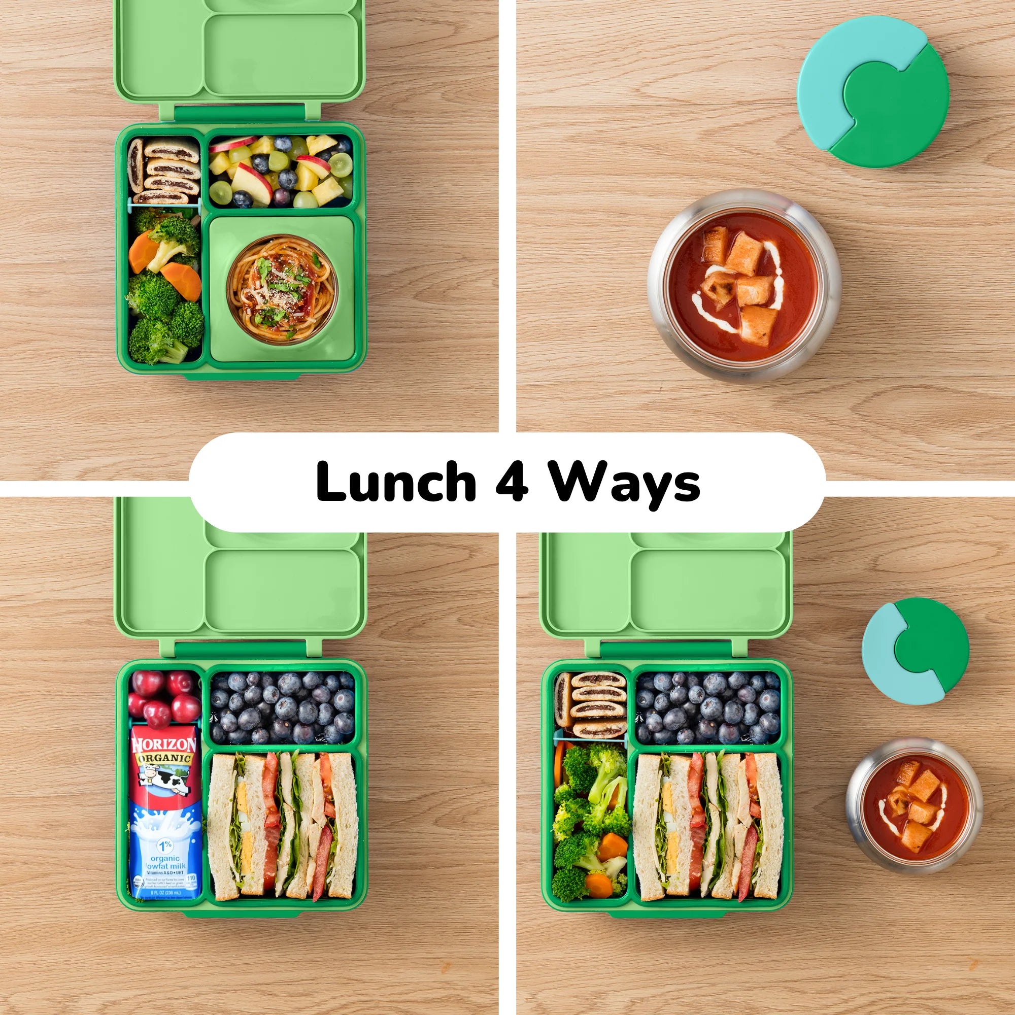 Omiebox - Thermal Insulated Apple Green Bento Lunch Box