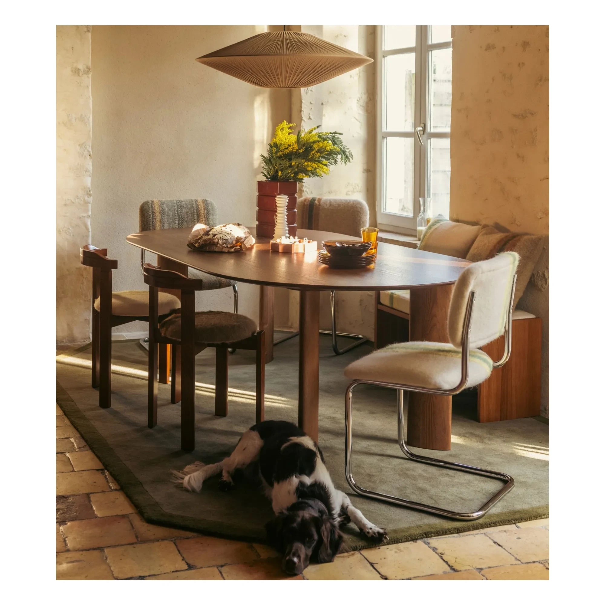 The Socialite Family - Classica chair in striped mohair fabric | Yellow