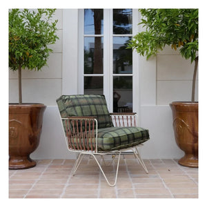 Honoré - Tartan Velvet Croisette Armchair | Green