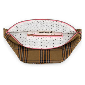 Rose in April - Brown tartan fanny pack