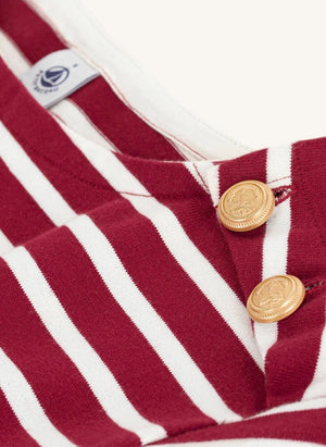 Petit Bateau - Organic Cotton Buttoned Bell Marinière | Red