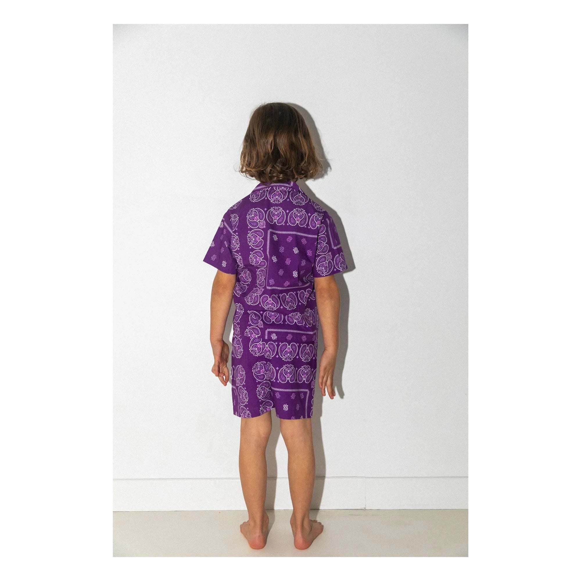 Club Trésor - Cassis Poplin Shirt and Shorts Set | Purple