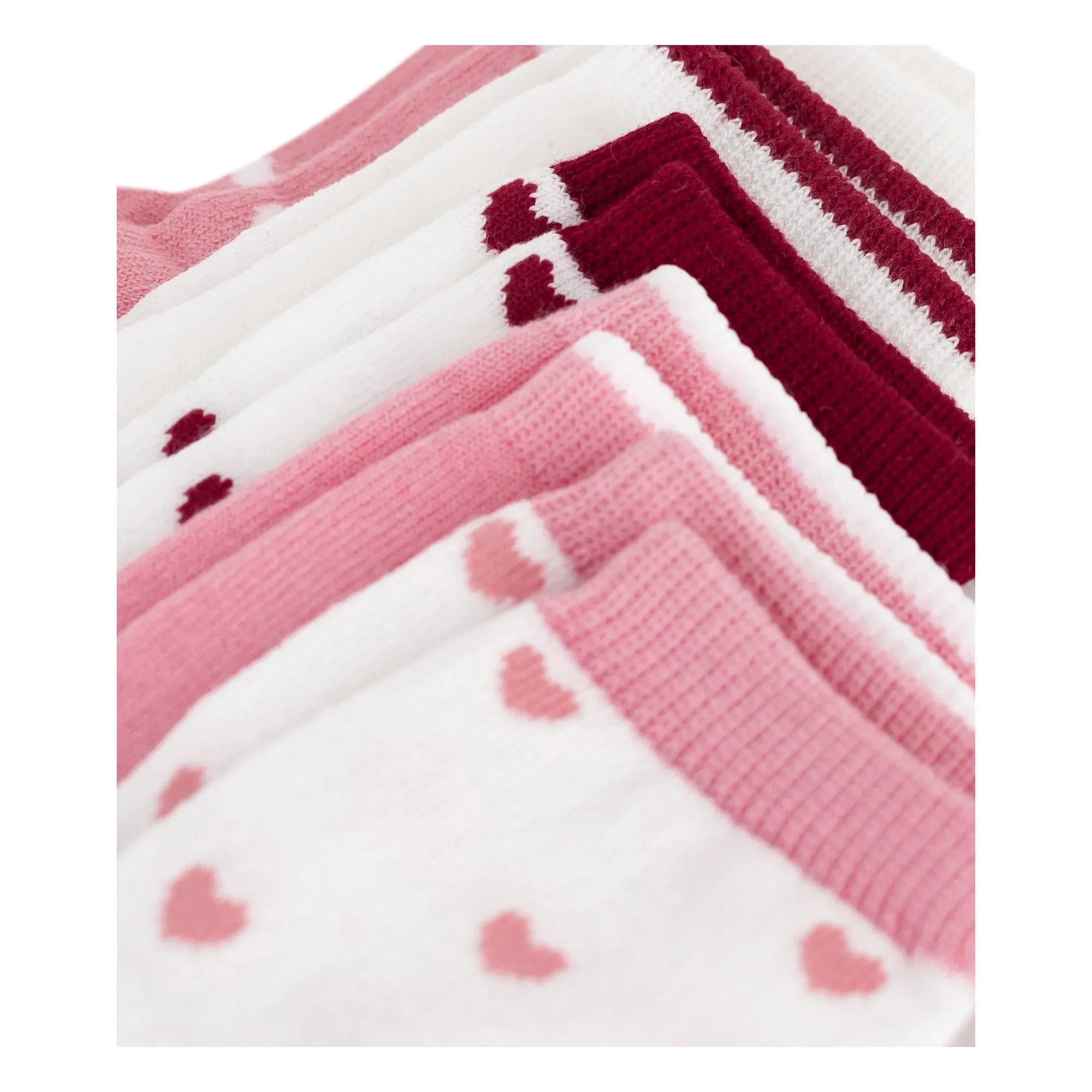 Petit Bateau - Pack of 5 Baby Heart Socks | Pink