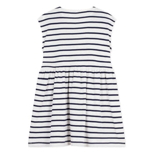 Petit Bateau - Çizgili Kolsuz Elbise | Beyaz