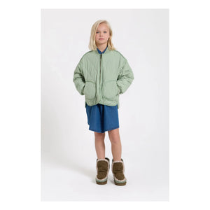 Hundred Pieces - Crumpled Quilted Bomber Jacket | Sage