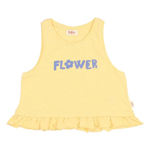Búho - Floral Ruffled Organic Cotton Top | Yellow