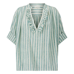 Laurence Bras - Dida Cotton Striped Blouse | Light Green