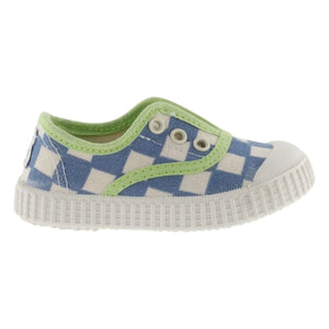 Victoria - Canvas Checkered Sneakers | Blue