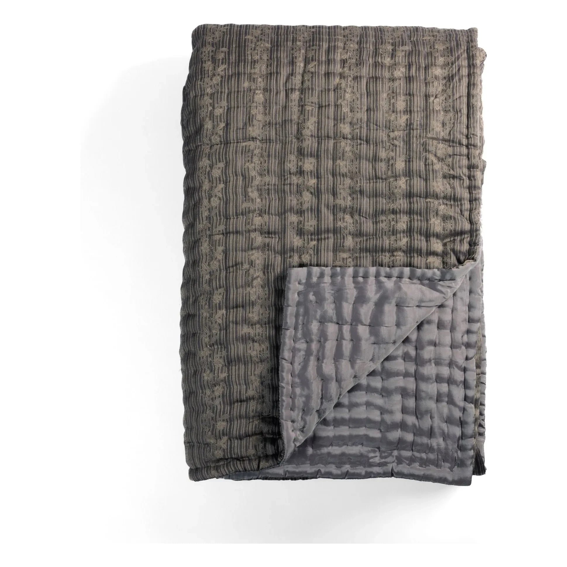 Le Monde Sauvage - Ritournelle silk bedspread | Khaki