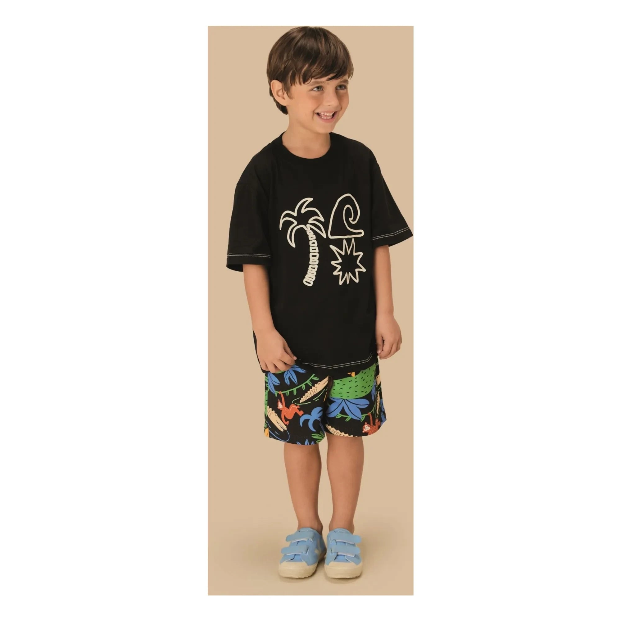 Fabula - Palm Tree T-Shirt | Black