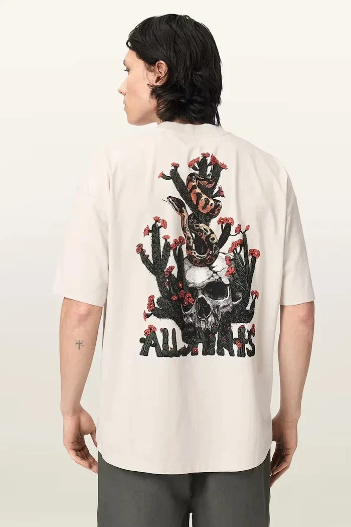 AllSaints Erkek Pamuklu Oversize Tişört CACTI