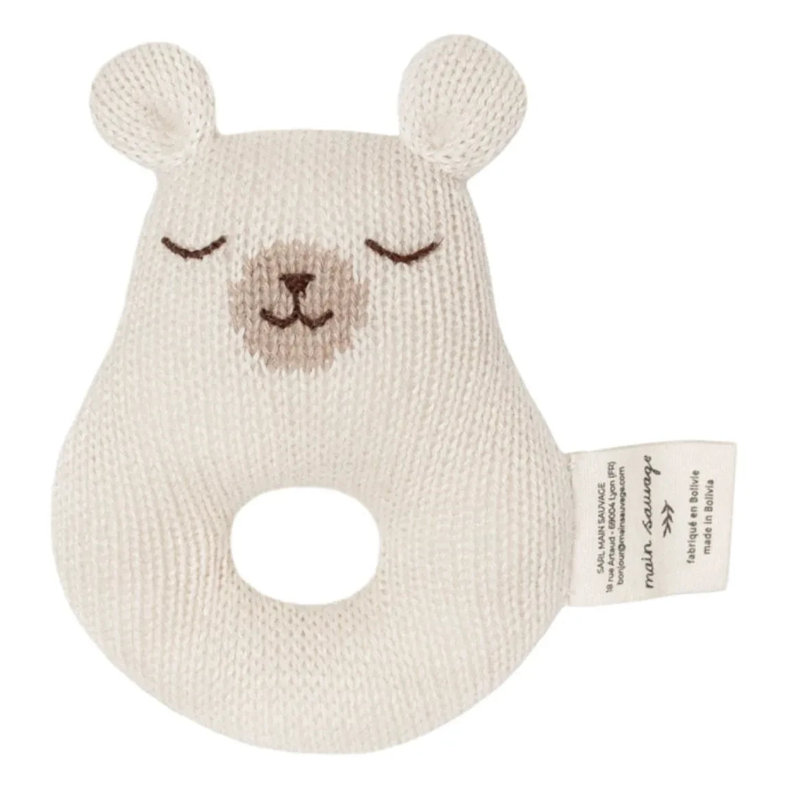 Main Sauvage - Teddy Rattle | White