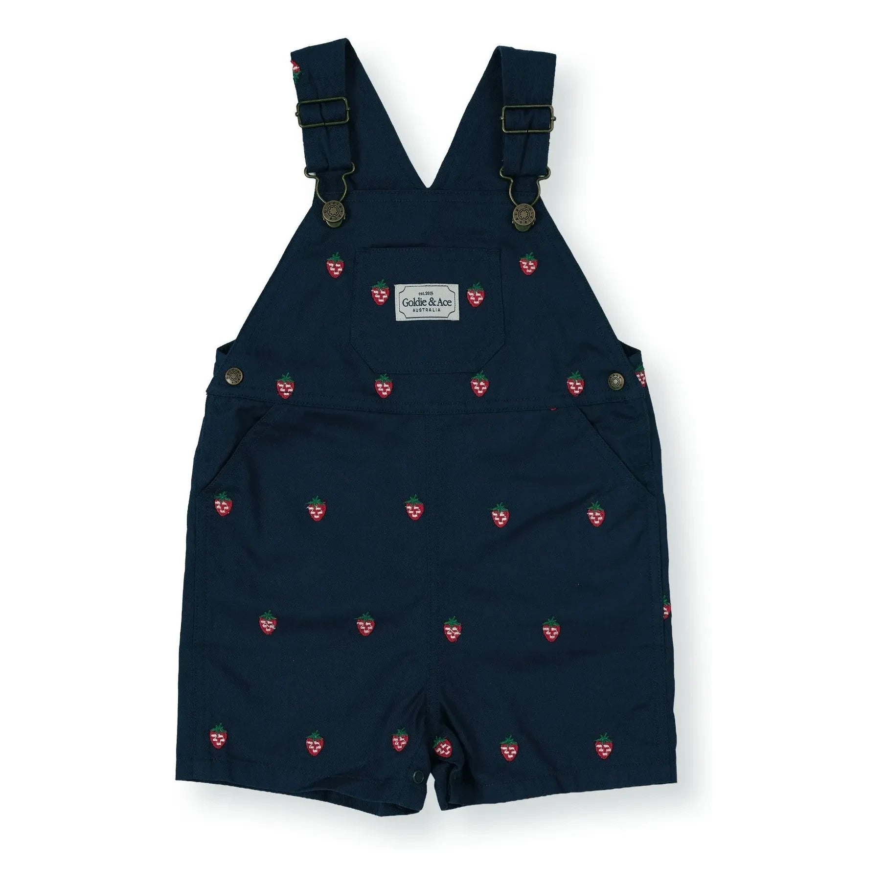 Goldie + Ace - Strawberry Short Overalls | Navy Blue