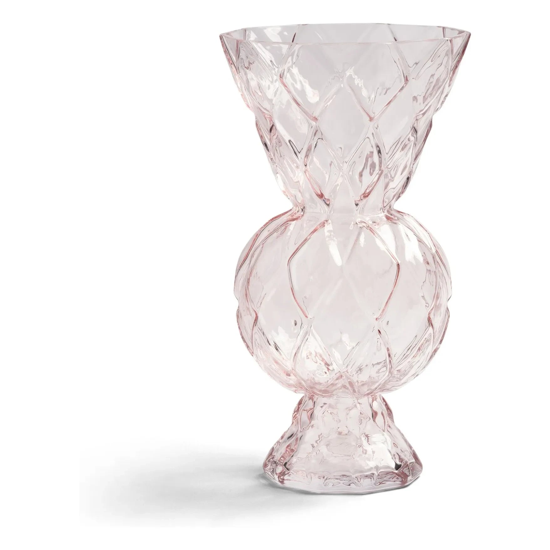 &Klevering - Cosmetic diamond shaped glass vase | Pink
