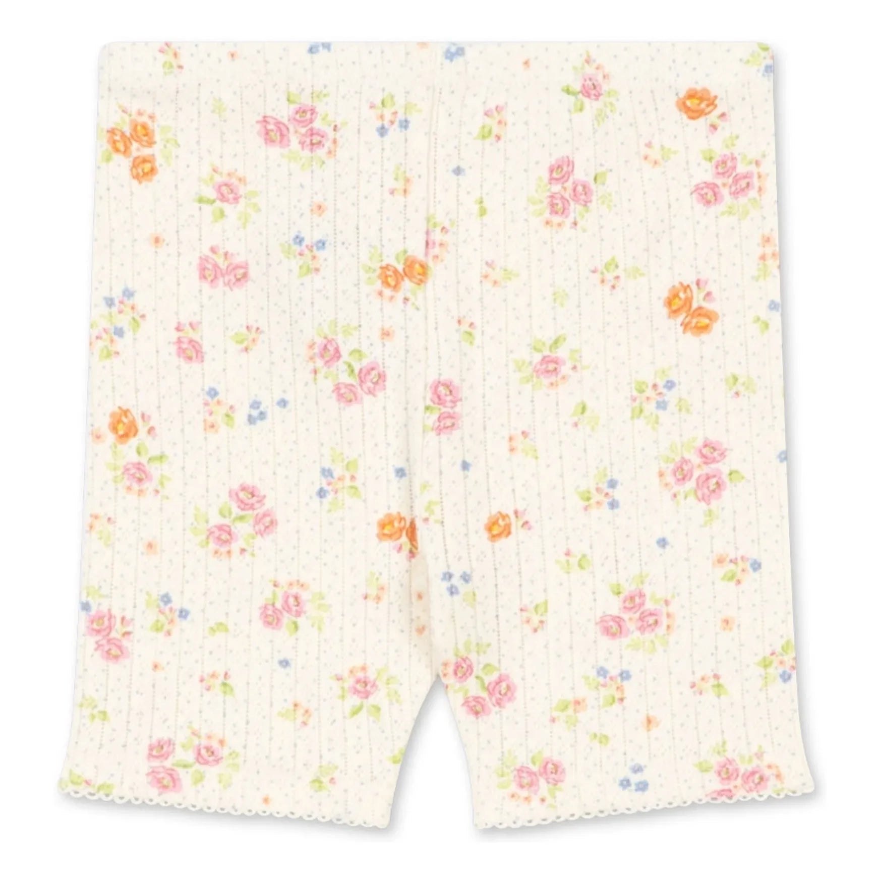 Konges Sløjd - Minnie Floral Print Ribbed Cycling Leggings Organic Cotton | Ecru