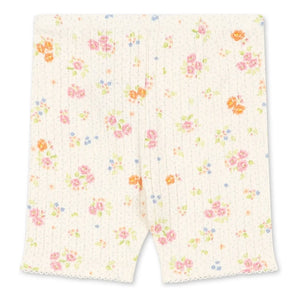 Konges Sløjd - Minnie Floral Print Ribbed Cycling Leggings Organic Cotton | Ecru