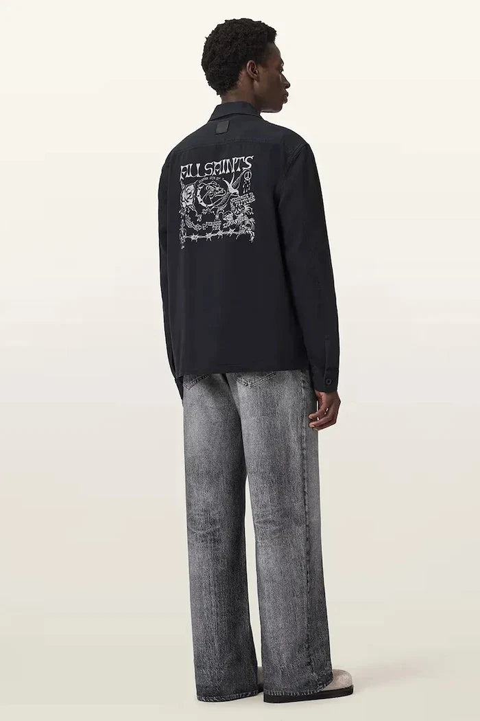 AllSaints wide leg erkek LENNY kot pantolon