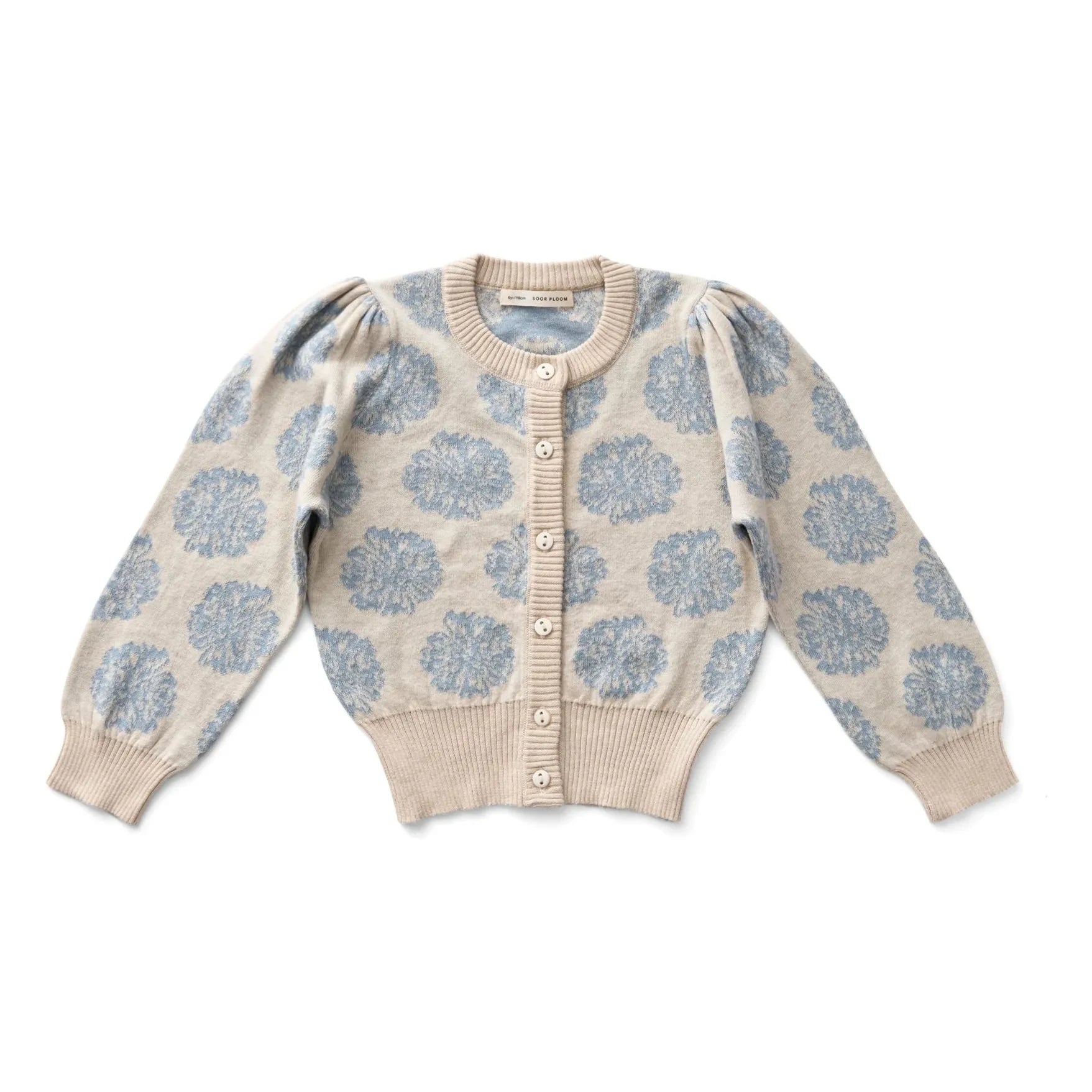 Soor Ploom - Organic Cotton Floral Pink Cardigan | Cream